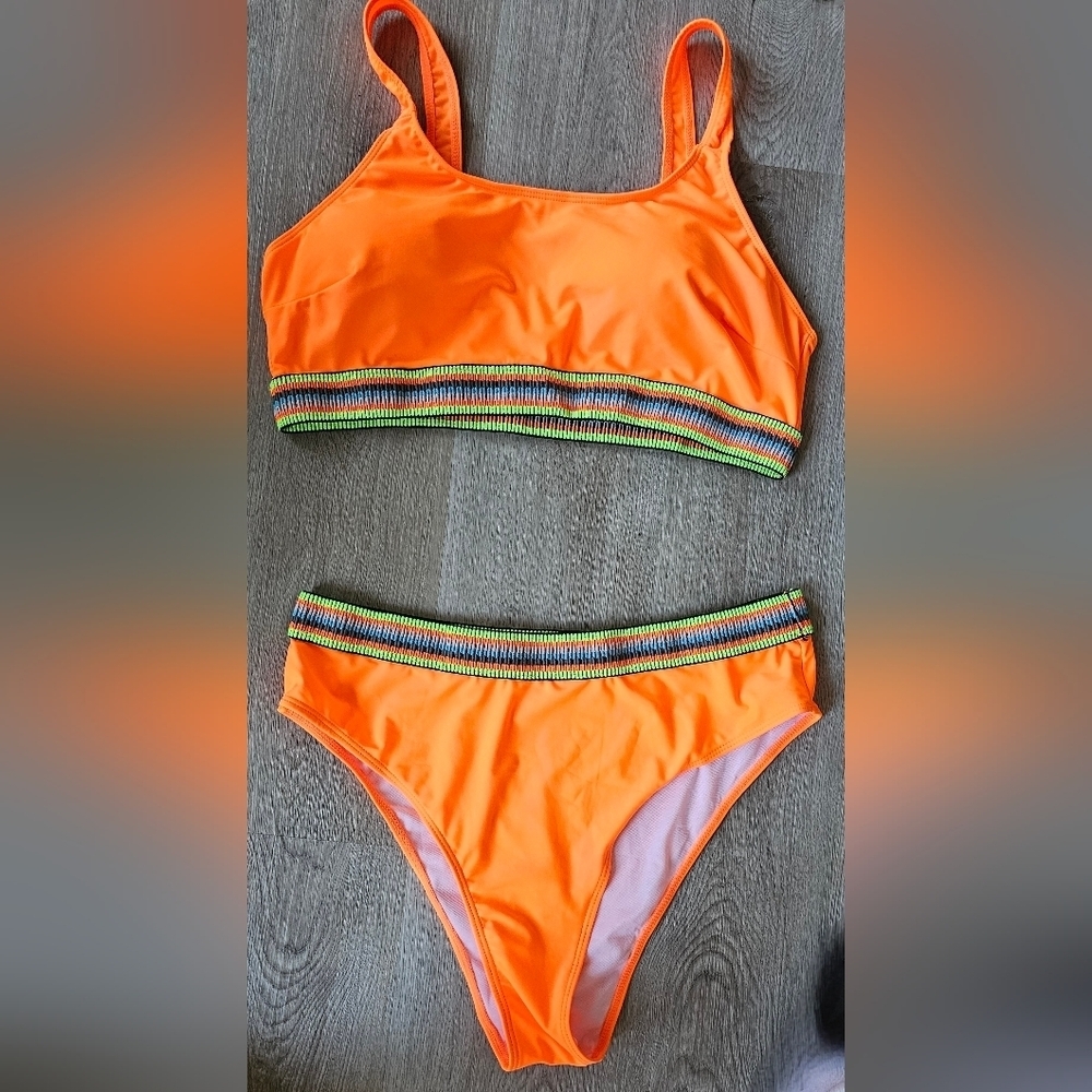 3XL Neon Orange 2-Piece Bikini Set - Picture 5 of 6